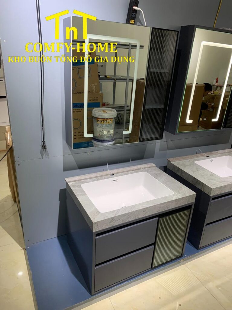Bộ tủ chậu Lavabo bằng đá