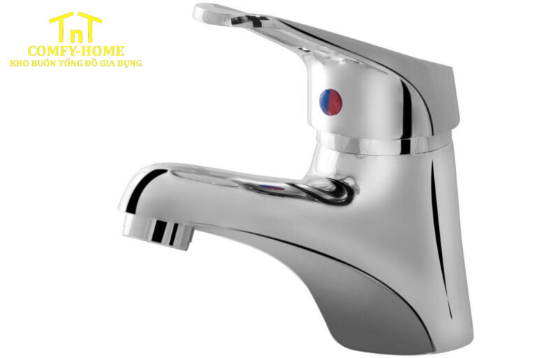 Vòi Lavabo Nóng Lạnh Inox Mạ Chrome Cao Cấp KB-601 | Tay Gạt Đơn Hiện Đại