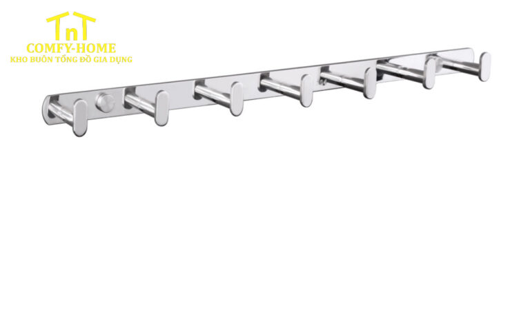 Móc treo đồ treo tường inox 6 móc cao cấp