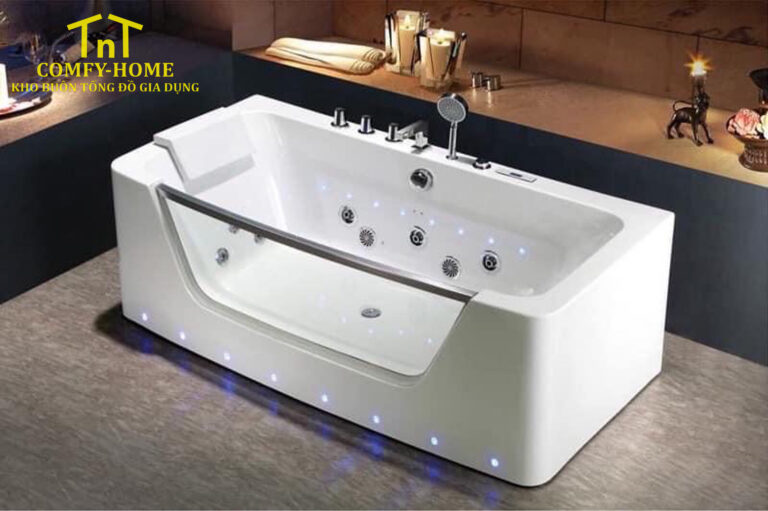 Bồn tắm Massage vách kính Acrylic cao cấp TnT Comfy-Home - Bản hình chữ nhật
