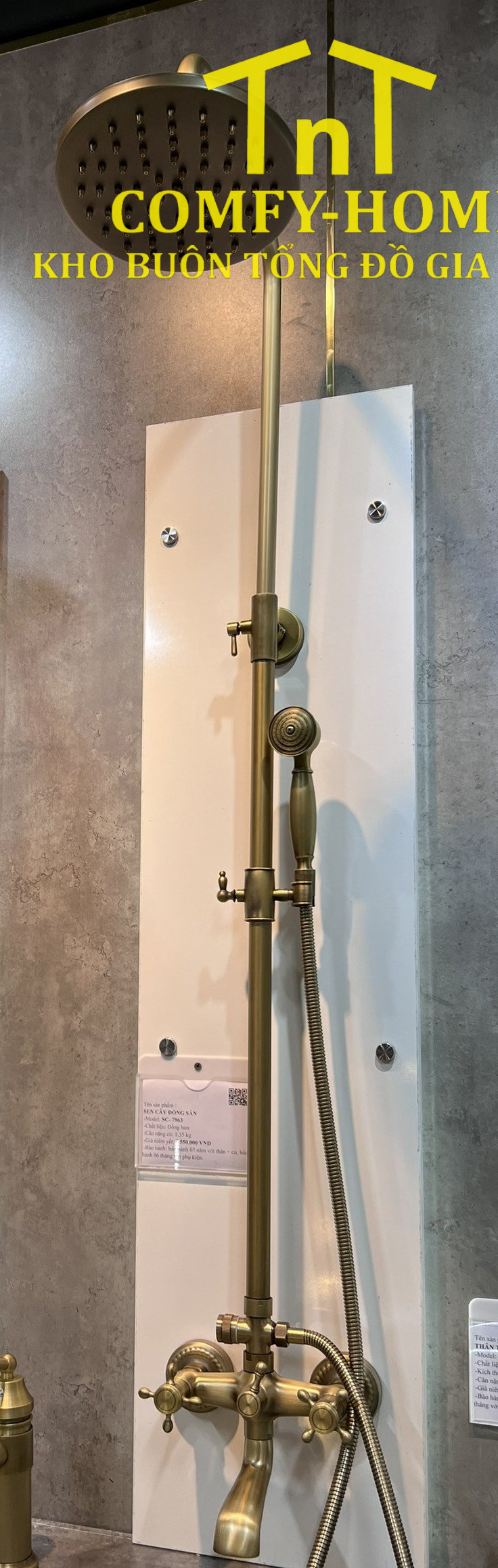 Sen cây tắm đồng giả cổ – Antique Bronze Shower Set