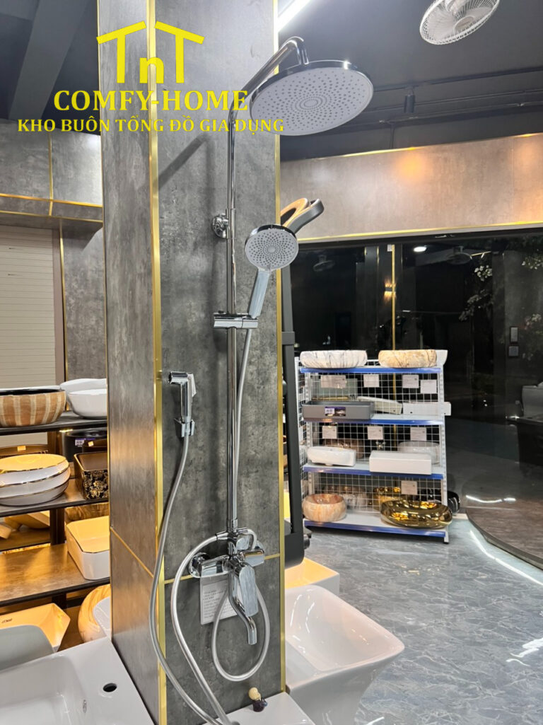 Sen cây tắm nóng lạnh mạ Chrome sáng bóng