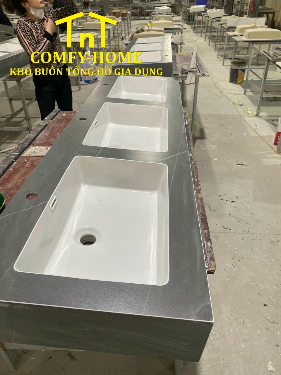 Bàn Lavabo Đá Nhân Tạo Solid Surface Liền Chậu Âm – Thiết Kế Công Trình Cao Cấp - Image 3