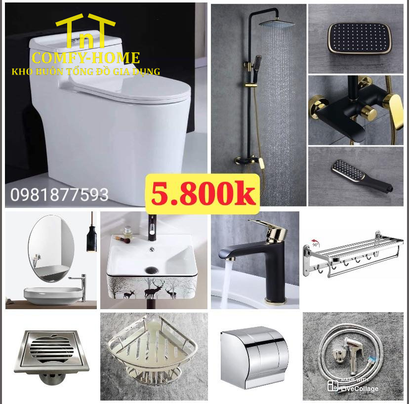 Combo Thiết Bị Vệ Sinh Trọn Bộ Comfy Home – Sang Trọng, Hiện Đại & Tiện Nghi