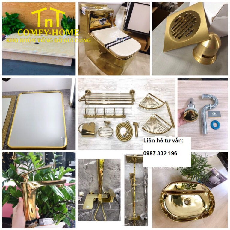 Combo Thiết Bị Vệ Sinh Hoàng Gia - Mạ Vàng PVD Cao Cấp