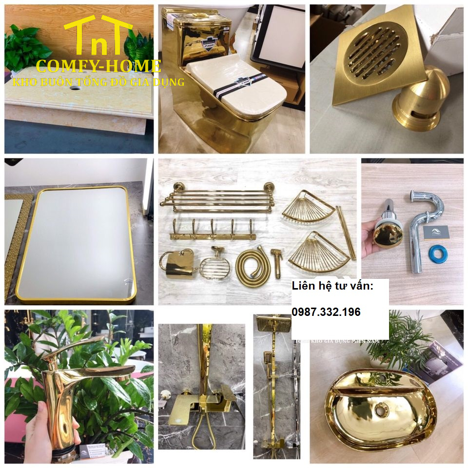 Combo Thiết Bị Vệ Sinh Hoàng Gia - Mạ Vàng PVD Cao Cấp