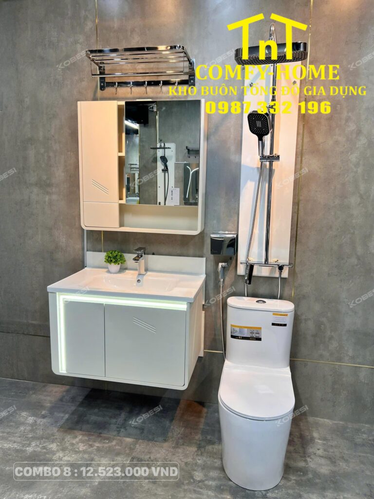 ✨ Combo Thiết Bị Vệ Sinh Cao Cấp TNT COMFY-HOME - Combo 8: Sắc Trắng Tinh Khôi, Tối Giản & Sang Trọng ✨