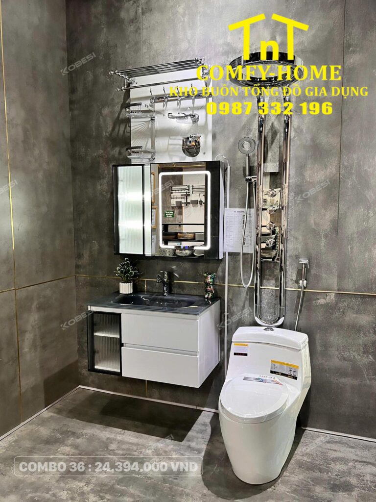 Combo 36 Trọn Bộ Thiết Bị Vệ Sinh Phòng Tắm Cao Cấp Cobesi