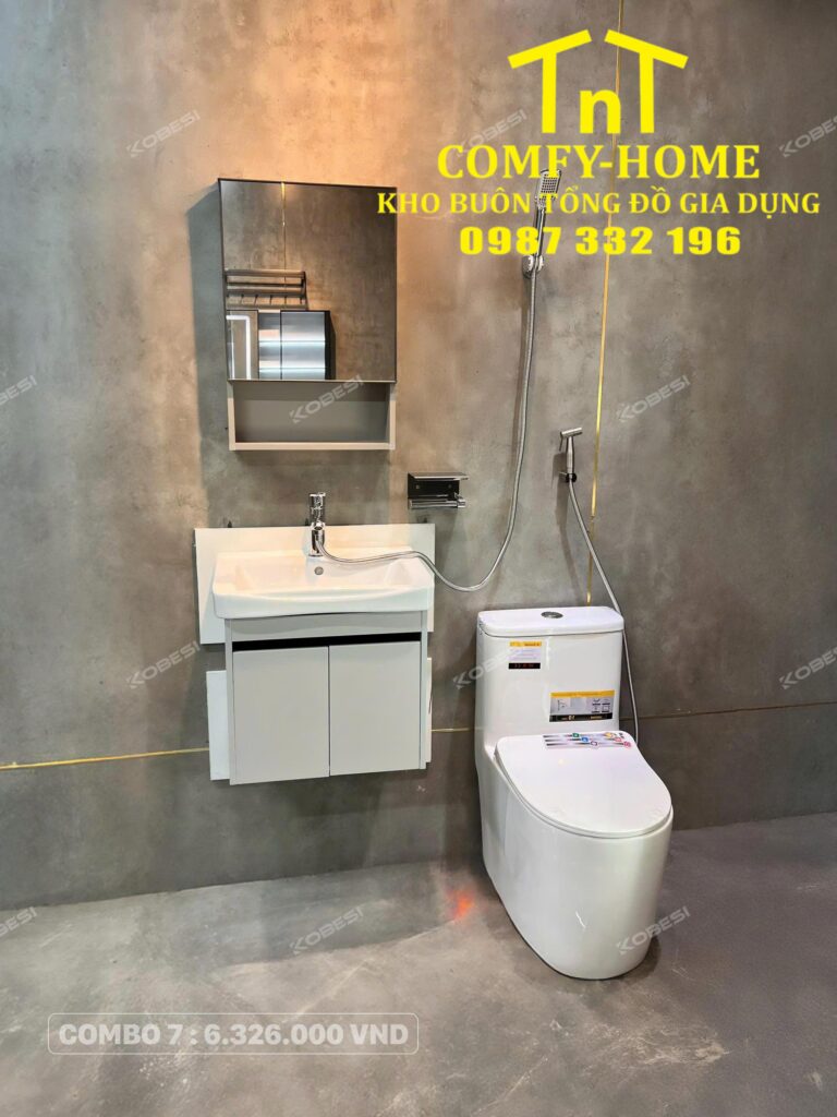 🔥 Combo 7 Trọn Bộ Thiết Bị Vệ Sinh Tủ Mini Gọn Gàng Cobesi