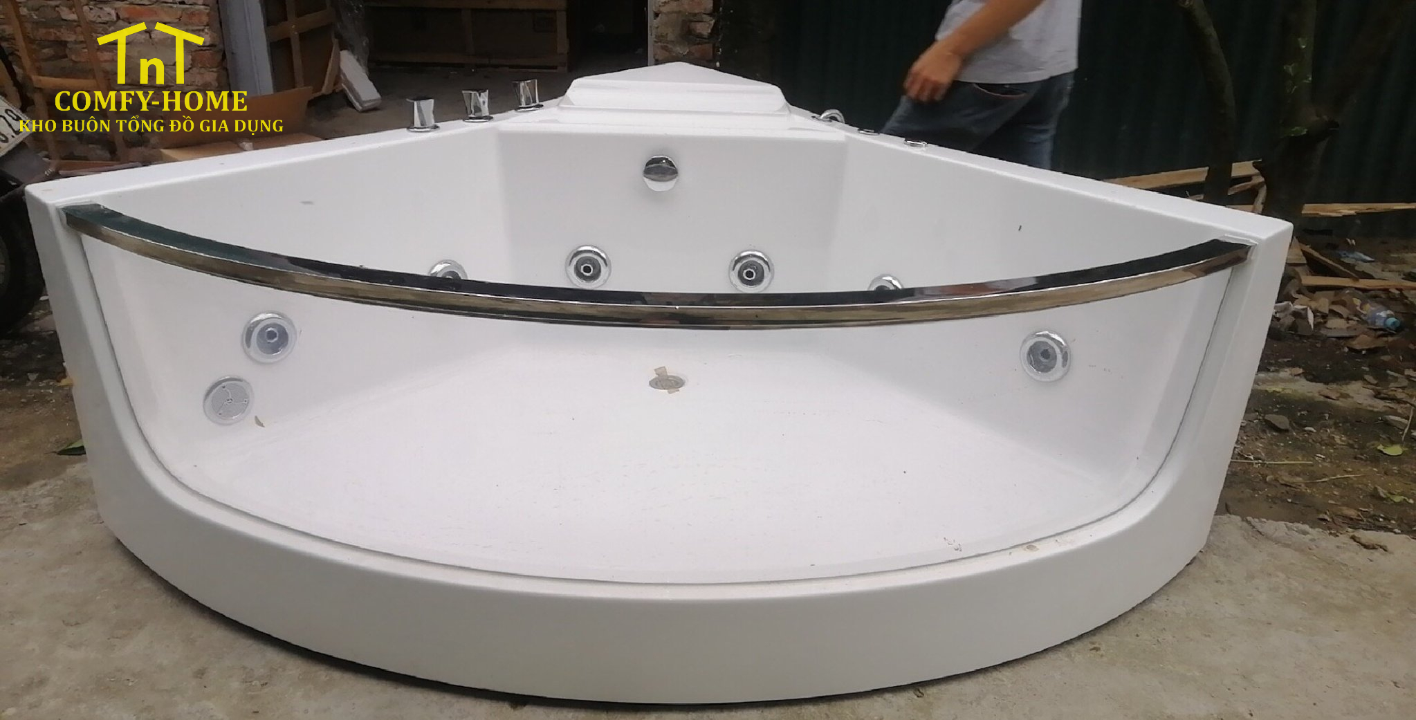 Bồn tắm massage góc vách kính TnT Comfy-Home - Image 4