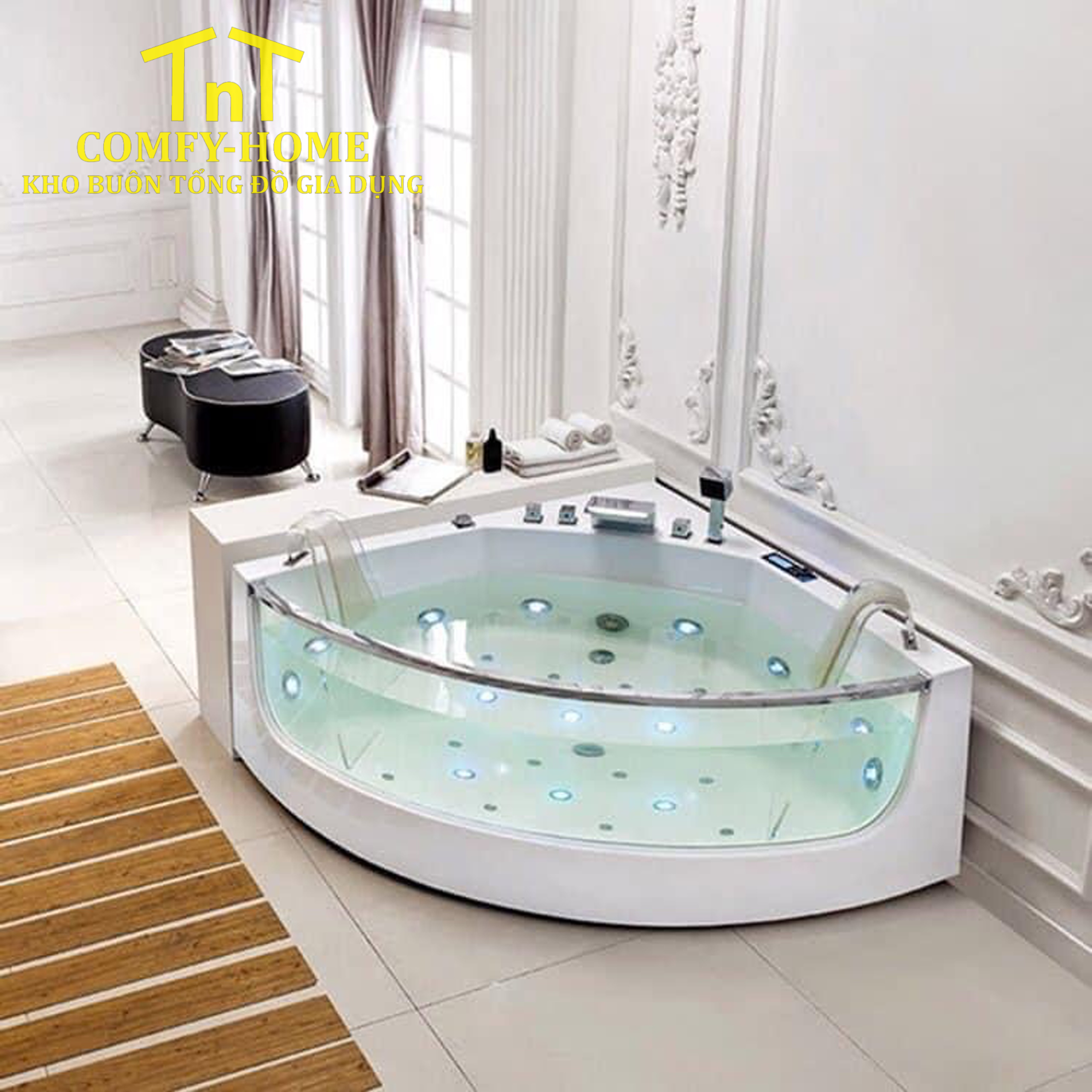 Bồn tắm massage góc vách kính TnT Comfy-Home - Image 3