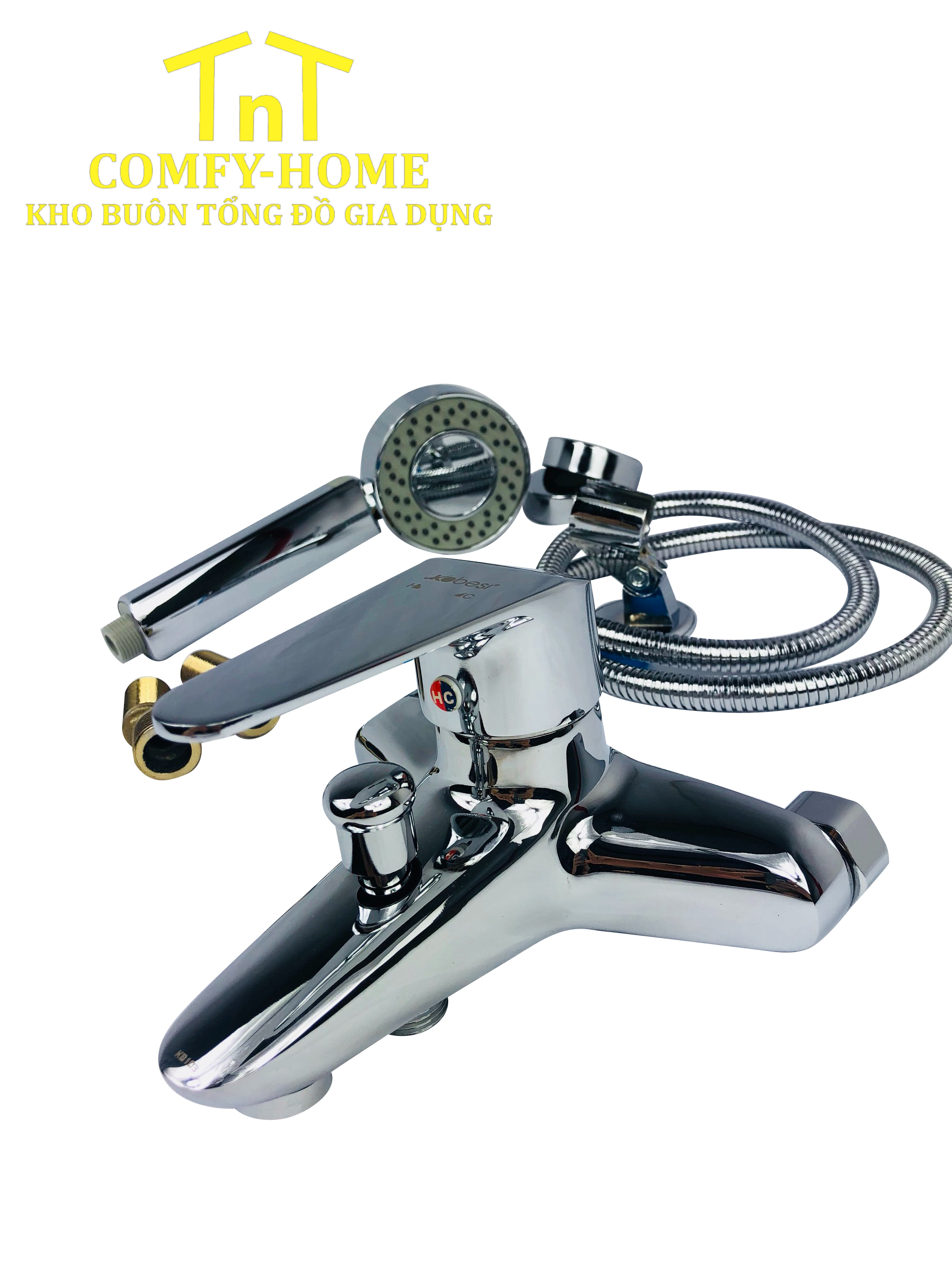 Bộ Vòi Sen Tắm Nóng Lạnh Chrome Bo Tròn Cao Cấp KB 103 - Image 2