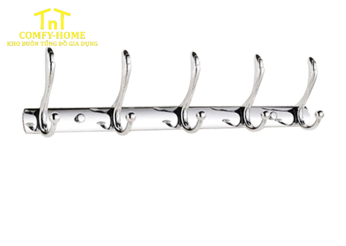 Móc treo đồ treo tường 5 móc mạ vàng cao cấp - Image 4