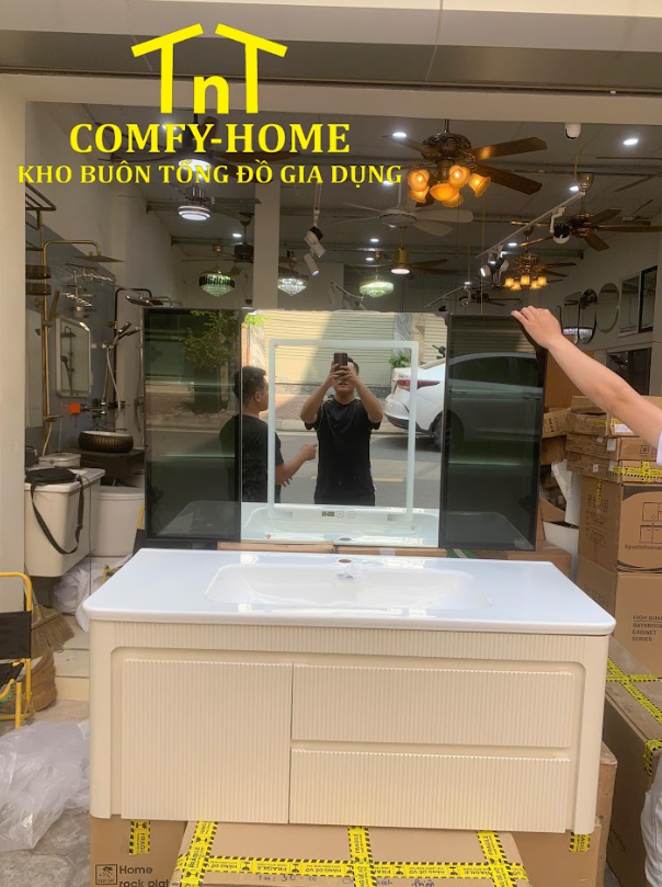Bộ Lavabo Tủ Đứng Kèm Tủ Gương Cao Cấp – Thiết Kế Đồng Bộ, Sang Trọng
