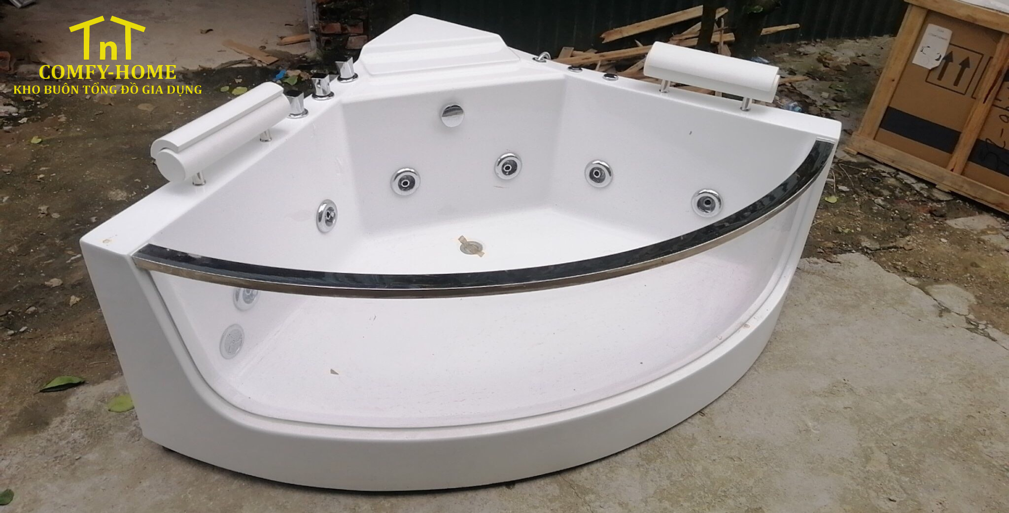 Bồn tắm massage góc vách kính TnT Comfy-Home - Image 2