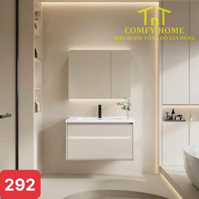 Tủ Lavabo Treo Tường Cao Cấp – Model 292 – Plywood Chống Ẩm