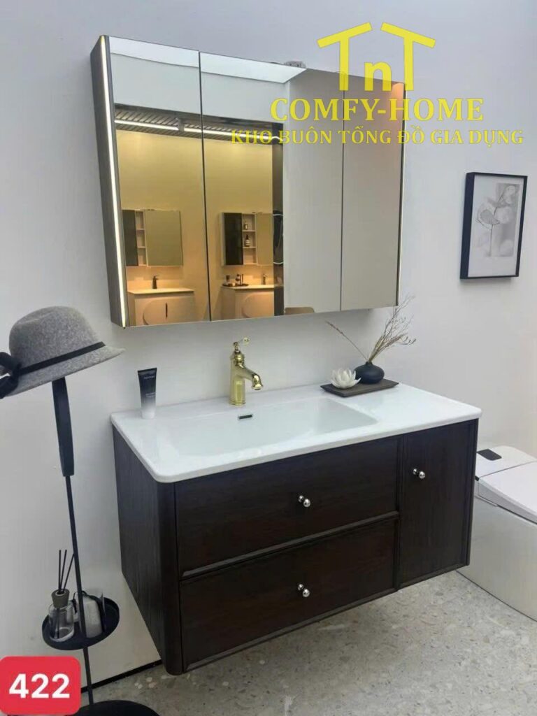Bộ tủ chậu Lavabo Gỗ Model 422*100