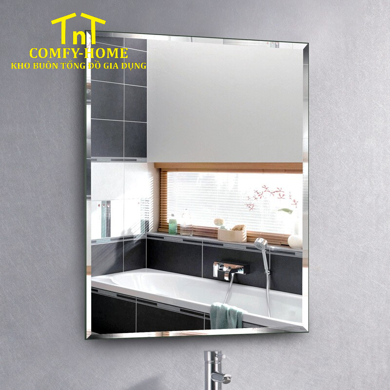 Gương Phòng Tắm Hình Chữ Nhật Bo Góc Cao Cấp – Kiểu Dáng Hiện Đại, Phôi Gương Bỉ Chống Ố - Image 3